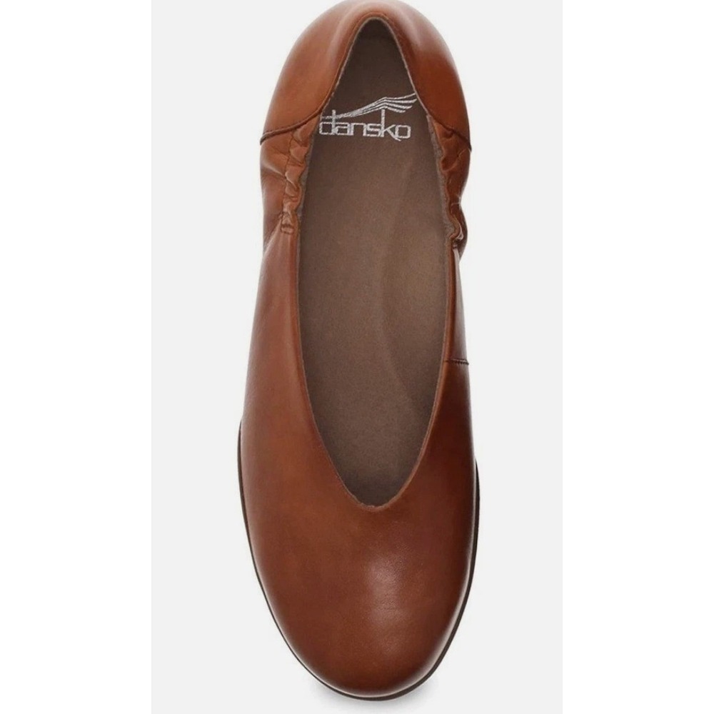 Dansko Kira Aniline Women's Shoes Size 7.5 US Tan Cognac Leather Flats Ballerina - Picture 5 of 8